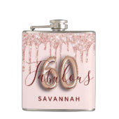 60 fantastische verjaardagsfeest roos gouden zwart heupfles (Voorkant)