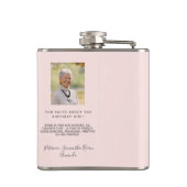 60 fantastische verjaardagsfoto roos gouden blozen heupfles (Achterkant)