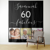 60 fantastische zwarte fotoverjaardagsfeestje wandkleed (In situ)