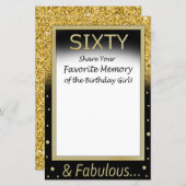 60 favoriete herinnering van het meisje van de geb (Voorkant / Achterkant)