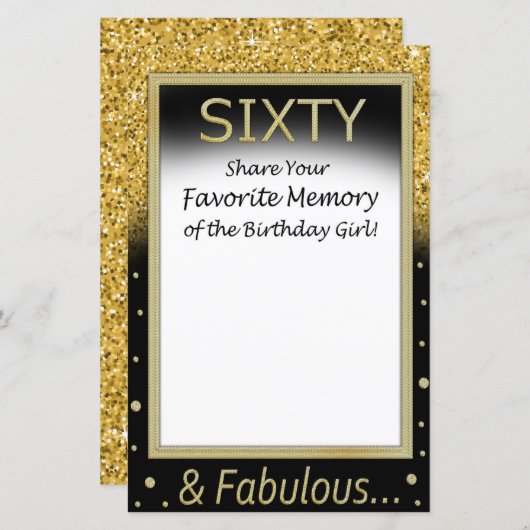 60 favoriete herinnering van het meisje van de geb (Voorkant / Achterkant)