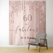 60 feestelijke verjaardag glitters rose gold  wandkleed (In situ)