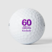 60 FOREVER-ever Fabulous 60th Birthday Purple Flow Golfballen (Voorkant)
