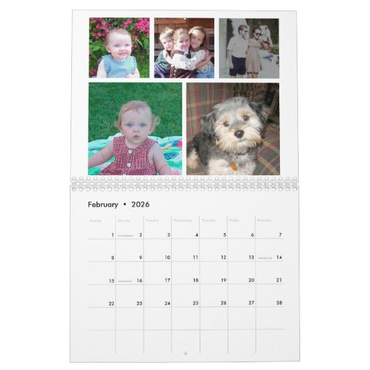 60 foto aangepaste moderne familie collage - 2024 kalender (Feb 2026)