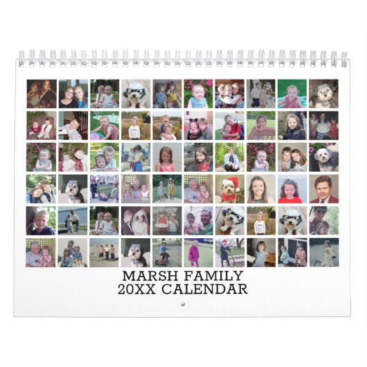 60 foto aangepaste moderne familie collage - 2024 kalender (Hoes)