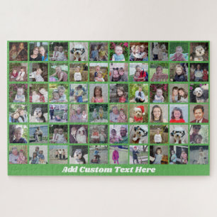 60 Foto Collage Raster - Script Tekst - groen Legpuzzel
