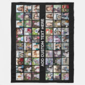 60 Foto Collage Raster - Zwart met Witte Tekst Fleece Deken (Voorkant)