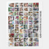 60 Foto Collage Raster - Zwart met Witte Tekst Fleece Deken (Voorkant)