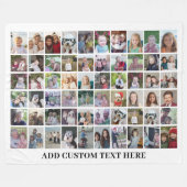 60 Foto Collage Raster - Zwart met Witte Tekst Fleece Deken (Voorkant (Horizontaal))