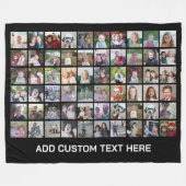 60 Foto Collage Raster - Zwart met Witte Tekst Fleece Deken (Voorkant (Horizontaal))