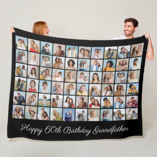 60 Foto Collage Voeg elke naam en leeftijd toe Fleece Deken