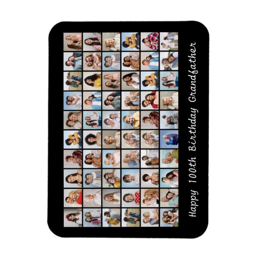 60 Foto Collage Voeg elke naam en leeftijd toe Magneet (Verticaal)