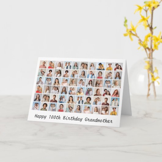 60 Foto Collage Voeg elke naam en leeftijd toe Ver Kaart (Gele Bloem)