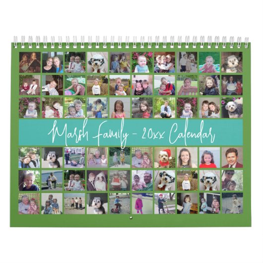 60 Foto Custom Modern Family Green Blauwgroen 2023 Kalender (Hoes)