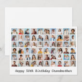 60 Fotocollage Naam toevoegen/Verjaardag Kaart beg (Voorkant / Achterkant)