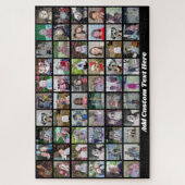 60 Fotocollage Raster - Script Text - zwart Legpuzzel (Verticaal)