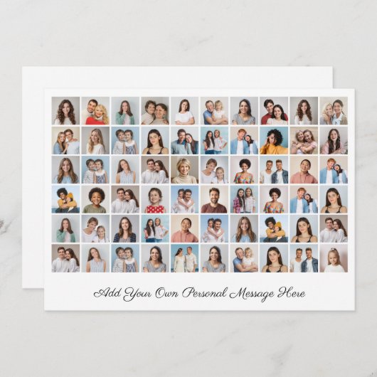 60 Fotocollage Voeg uw bewerkbare kleur op de groe Kaart (Voorkant / Achterkant)