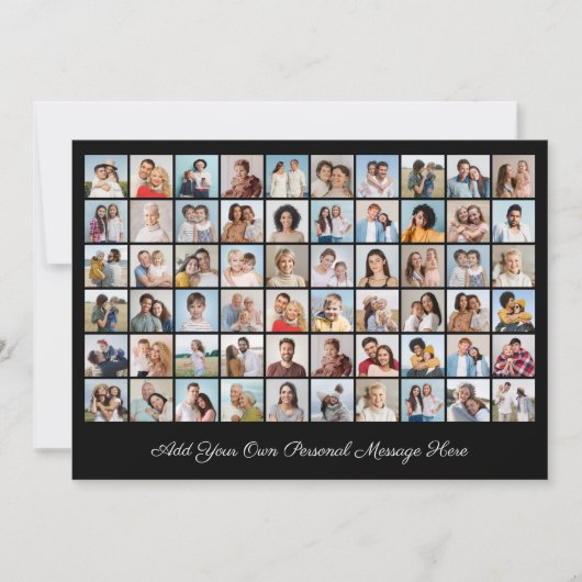 60 Fotocollage Voeg uw bewerkbare kleur op de groe Kaart (Voorkant)