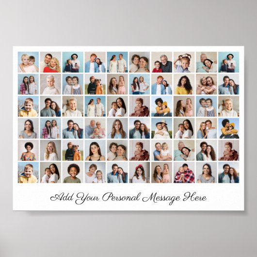 60 Fotocollage Voeg uw eigen groet toe Poster (Voorkant)