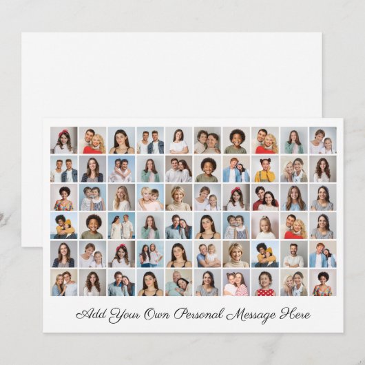 60 Fotocollage Voeg uw eigen Wenskaart toe (Voorkant / Achterkant)