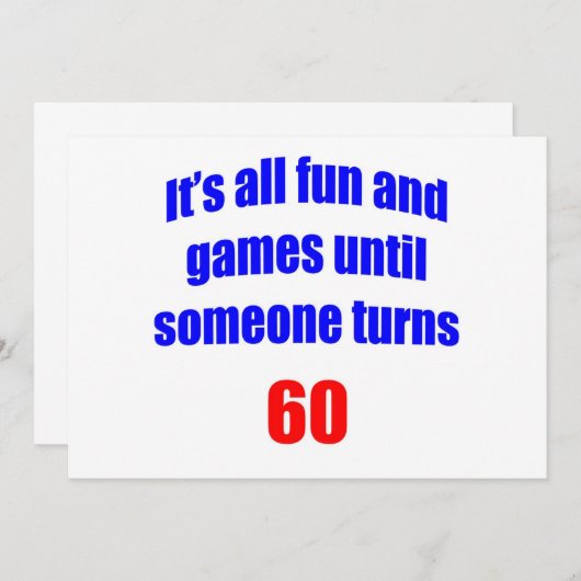 60 Fun en games Kaart (Voorkant / Achterkant)