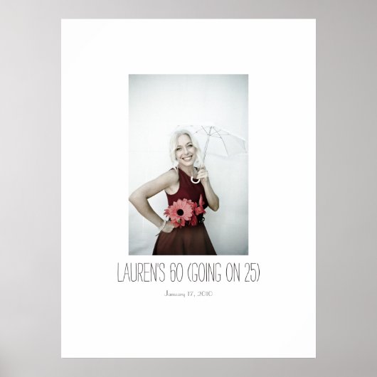 60 gaan op 25 verjaardagscadeau Inloggen Feestbord Poster (Voorkant)