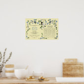 60 gasten Quaker Wedding in zomer - blauw, ivoor Poster (Keuken)