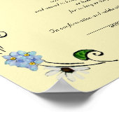 60 gasten Quaker Wedding in zomer - blauw, ivoor Poster (Hoek)