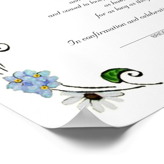 60 gasten Quaker Wedding in zomer - blauw, wit Poster (Hoek)