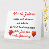 60. Geburtstag Spruch und Gratulation Kaart (Gele Bloem)