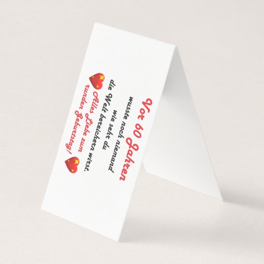 60. Geburtstag Spruch und Gratulation Kaart (Voorkant)