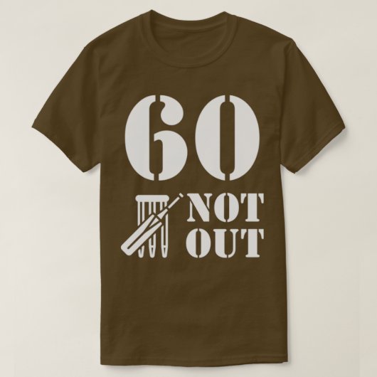 60 Geen cricketontwerp T-shirt (Design voorkant)