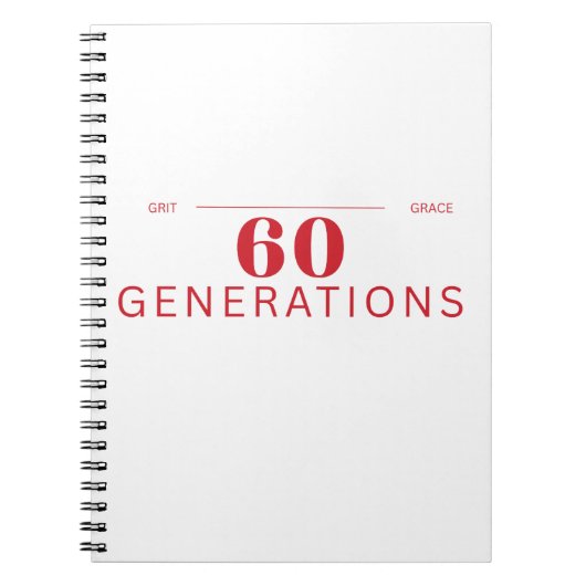 60 Generations of Grit and Grace Notitieboek (Voorkant)