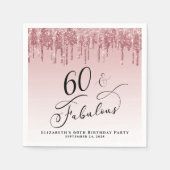 60 Glitter Roos Gold Pink Servet (Voorkant)