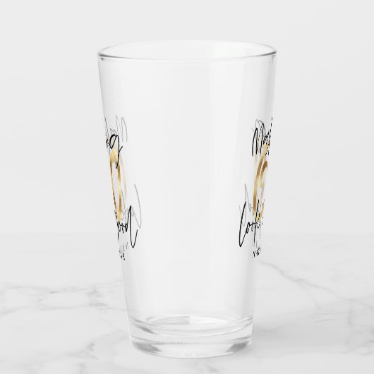 60 goed laten lijken gouden verjaardag glas (Rechts)