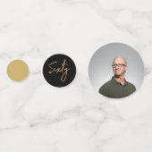 60 | Gouden en Zwarte Moderne 60ste verjaardag Confetti (Achterkanten)