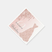 60 heerlijke verjaardagsdag roos gouden jurk glitt servet (Hoek)