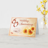 60 het Jubileum van het huwelijk Kaart (Gele Bloem)