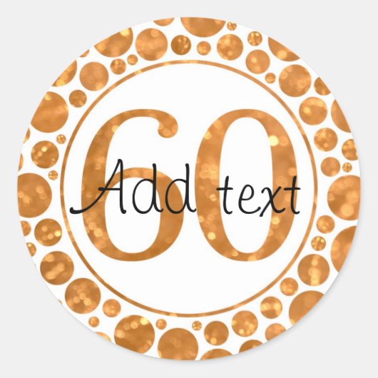 60 in goud - 60ste verjaardagsfeestje Stickers (Voorkant)