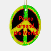 60-inch hippy Peace Sign Retro Art Keramisch Ornament (Rechts)