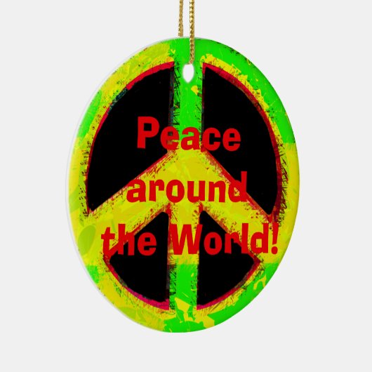 60-inch hippy Peace Sign Retro Art Keramisch Ornament (Rechts)