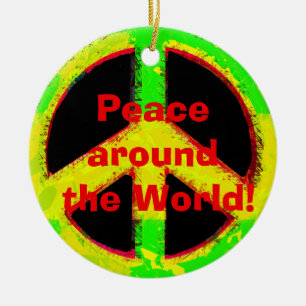 60-inch hippy Peace Sign Retro Art Keramisch Ornament