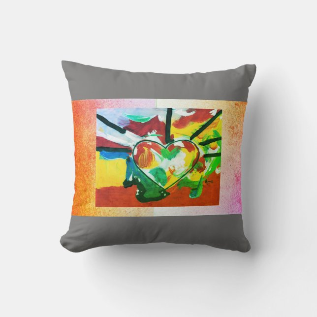 60-inch Peter Max art-stijl hartklep Kussen (Voorkant)