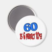 60 is 6 perfecte 10's (BLAUW) Magneet (Voorkant / Achterkant)