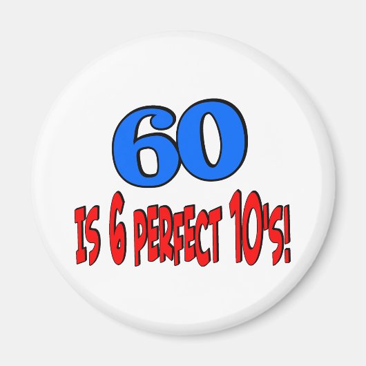 60 is 6 perfecte 10's (BLAUW) Magneet (Voorkant)
