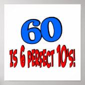60 is 6 perfecte 10s (BLUE) Poster (Voorkant)