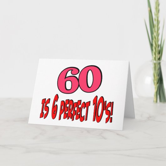 60 is 6 perfecte 10's (ROZE) Kaart (Voorkant)