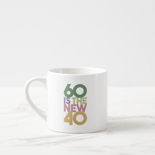 60 is de nieuwe 40 - 60e verjaardag van de essenti espresso kop (Links)