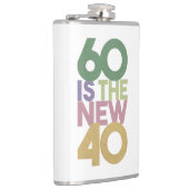 60 is de nieuwe 40 - 60e verjaardag van de essenti heupfles (Rechts)