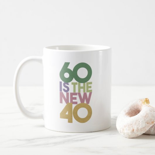 60 is de nieuwe 40 - 60e verjaardag van de essenti koffiemok (Met donut)